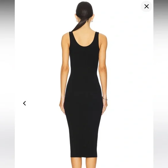 Enza Costa Silk Knit Tank Midi Dress In Black S - Picture 2 of 7